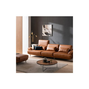 다우닝 주드 3.5인 리프트업 전체 통가죽 소파+스툴 (색상:딥그린)