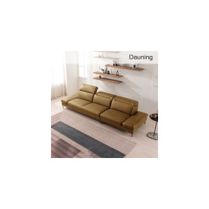 다우닝 오브 4인 전체 내추럴 가죽 소파 (색상:그레이)