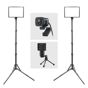 [오토케] 넘버투 세트 투스탠드 큐브라이트45 LED 조명 2개/로지텍 스트림캠/FIFINE K433A &gt; 영상가전