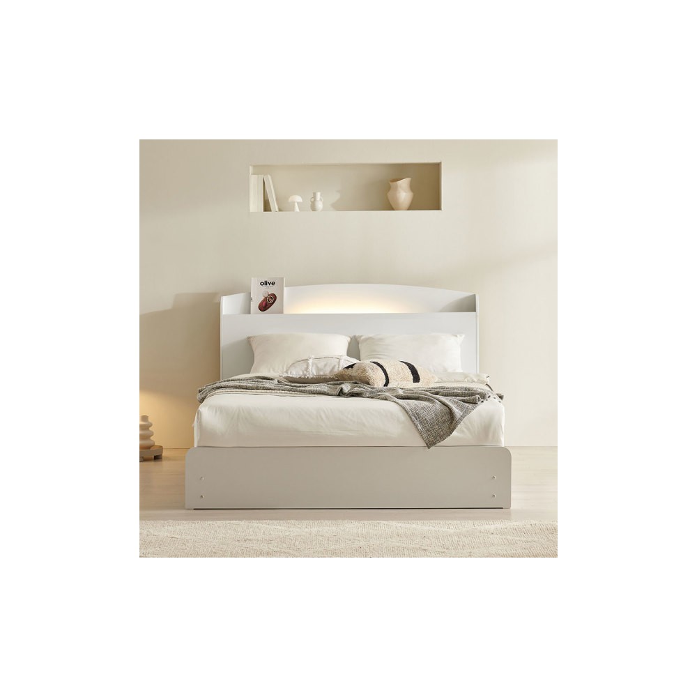 포스트모던 룩셈 LED 수납 침대 프레임 SS Q (매트리스 선택)