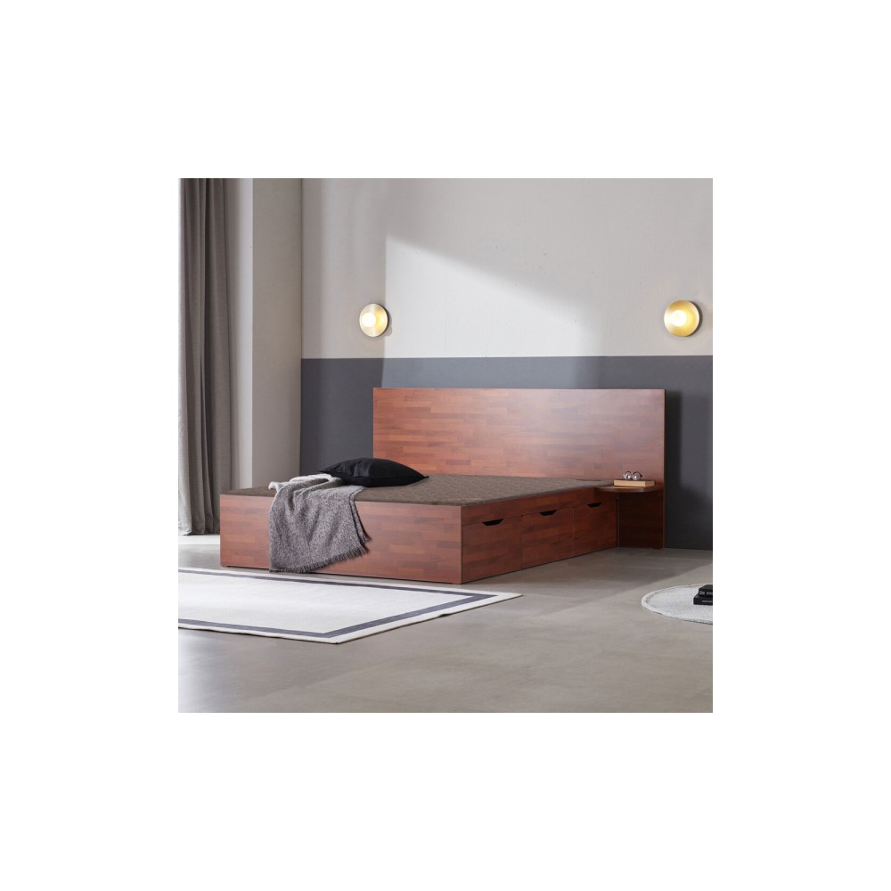 멀바우 대용량 수납형 황토숯 침대 싱글 / 퀸 스탠다드 흙침대 수납침대 서랍침대 사은 행사