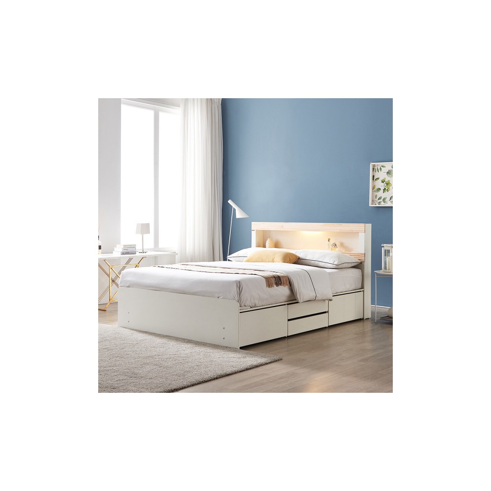 팬타 LED 수납 침대 베스트 침대 모음전 / 편백원목 슈퍼싱글 퀸 매트리스 서랍 침대 사은행사