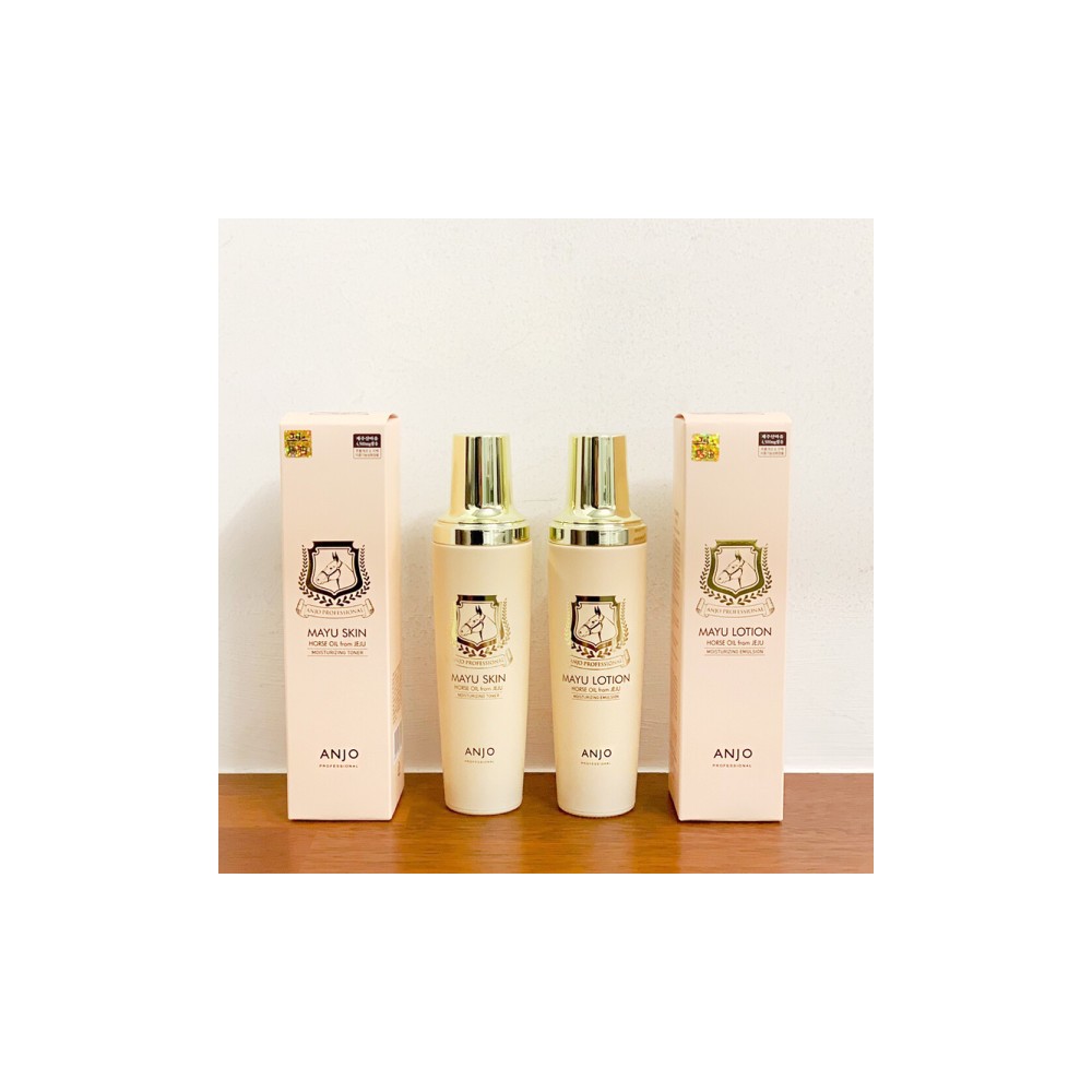 제주 마유화장품 앙쥬 마유 스킨 로션 2종 각 150ml 산뜻한 보습 기초 2종 간편한 펌핑형