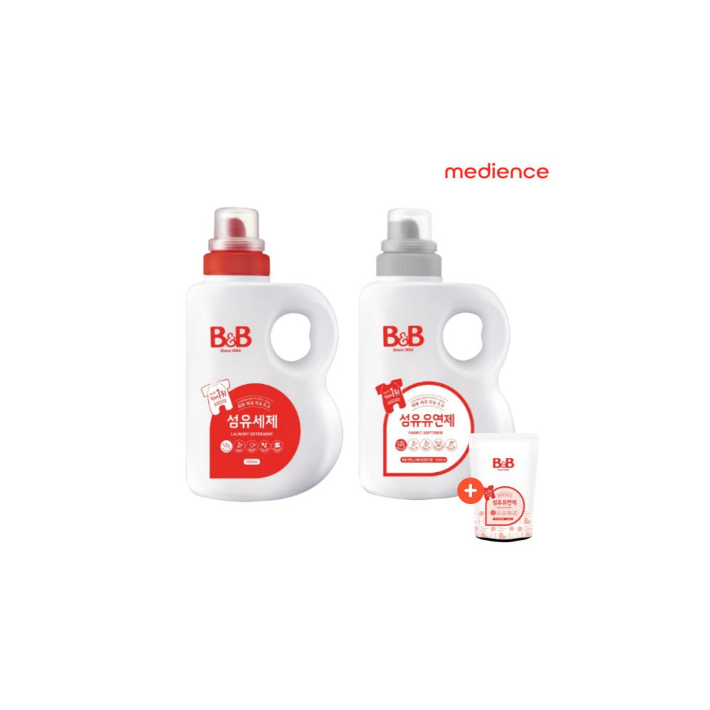800ml 유연제 증정) 비앤비 섬유 세제/유연제 1500ml 모음전