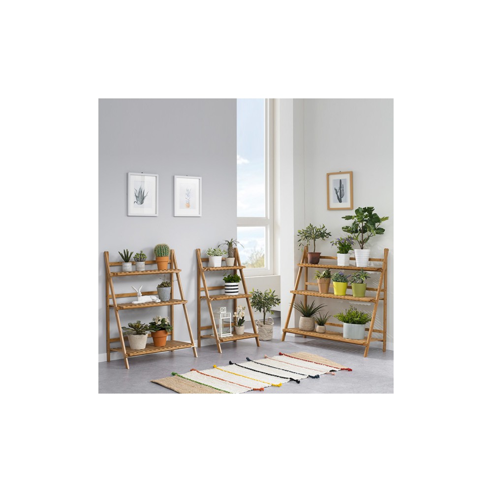 원목 화분 다용도 받침대 1000 거실 베란다 진열대 선반 정리대 다이 거치대 다육이 화분대 3단 선반대