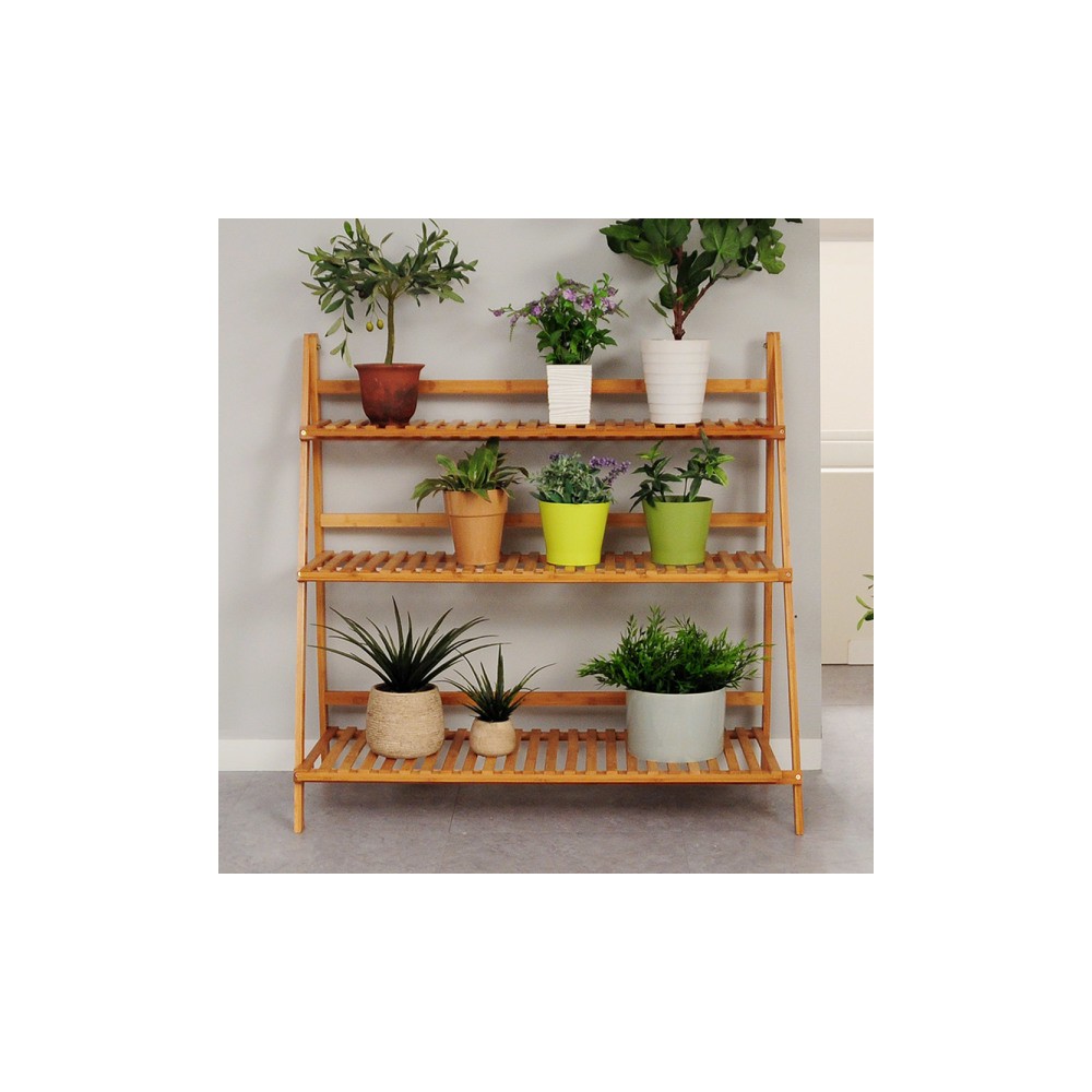 원목 화분 다용도 받침대 1000 거실 베란다 진열대 선반 정리대 다이 거치대 다육이 화분대 3단 선반대