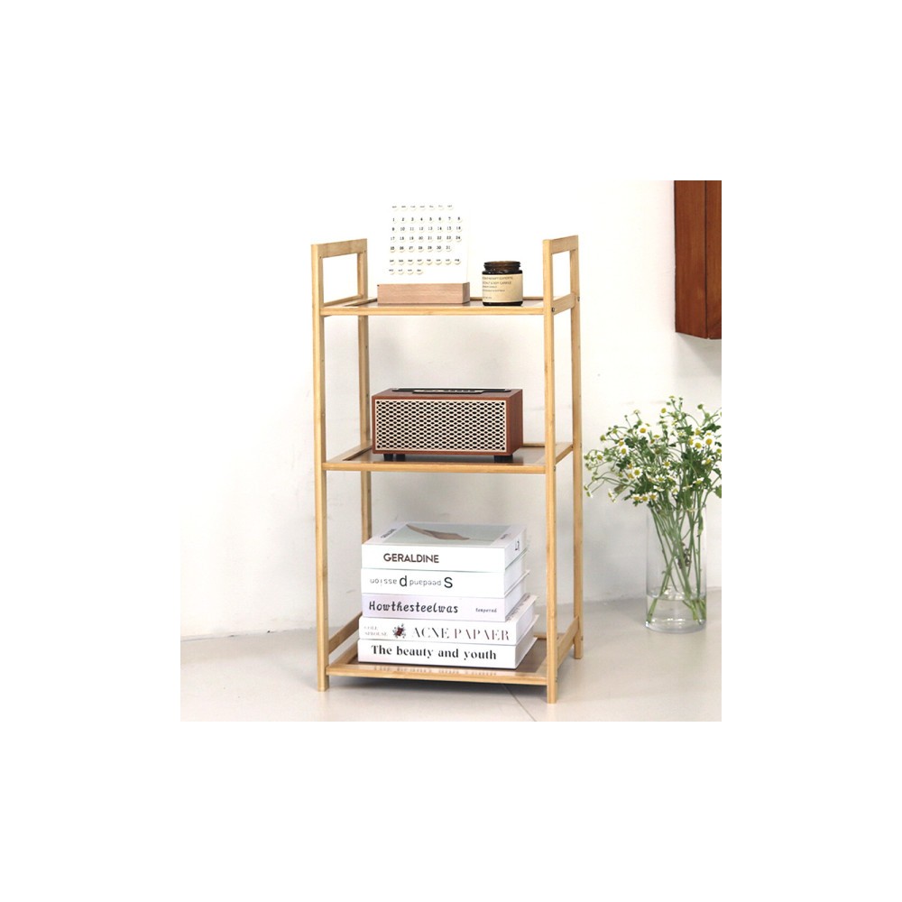 원목 수납 선반 진열 앵글 틈새 거실 3단 조립식 수납장 진열장 진열대 선반장 미니 다용도